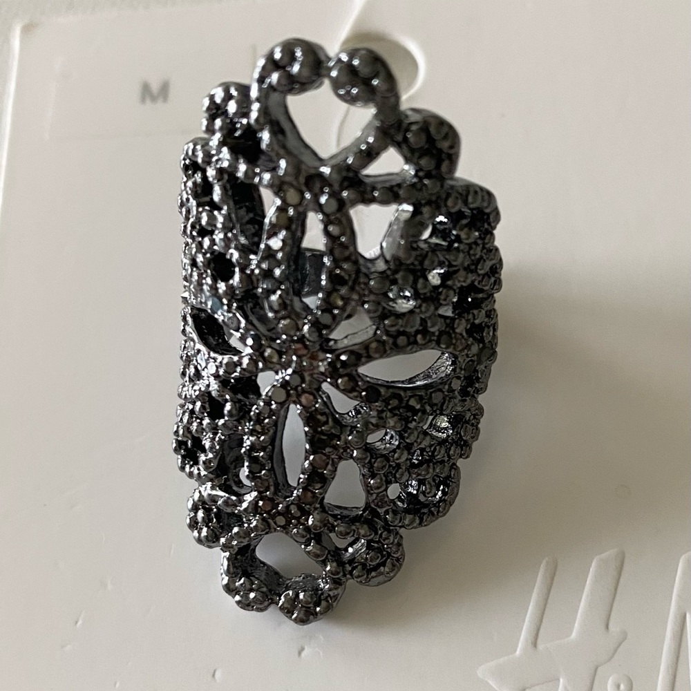 H&M Large Lace Ring - Grey